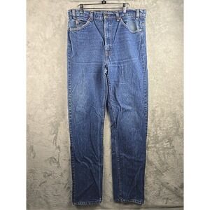 Levi's 505 Jeans Mens 36x35 Blue Orange Tab‎ Paper Tag USA Vintage Straight Leg